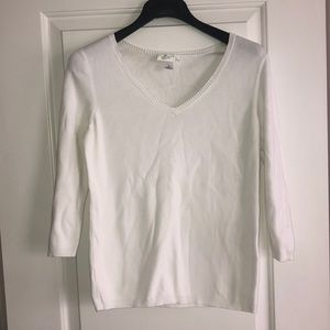 White LOFT Sweater V-Neck